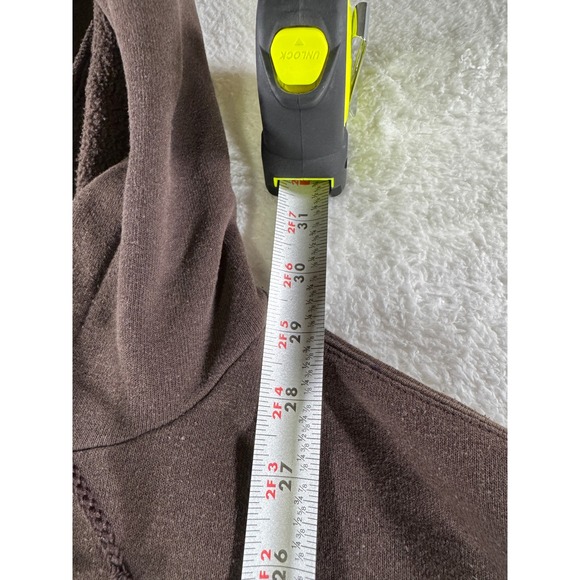 Y2K Carhartt Spellout Hoodie Sweatshirt Brown White Men's Large Workwear Clean - Picture 5 of 8